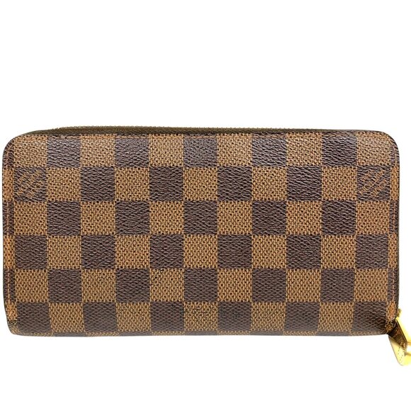 Authentic Louis Vuitton Zippy Damier Ebene Leather Wallet jp170-111725 - Picture 1 of 16